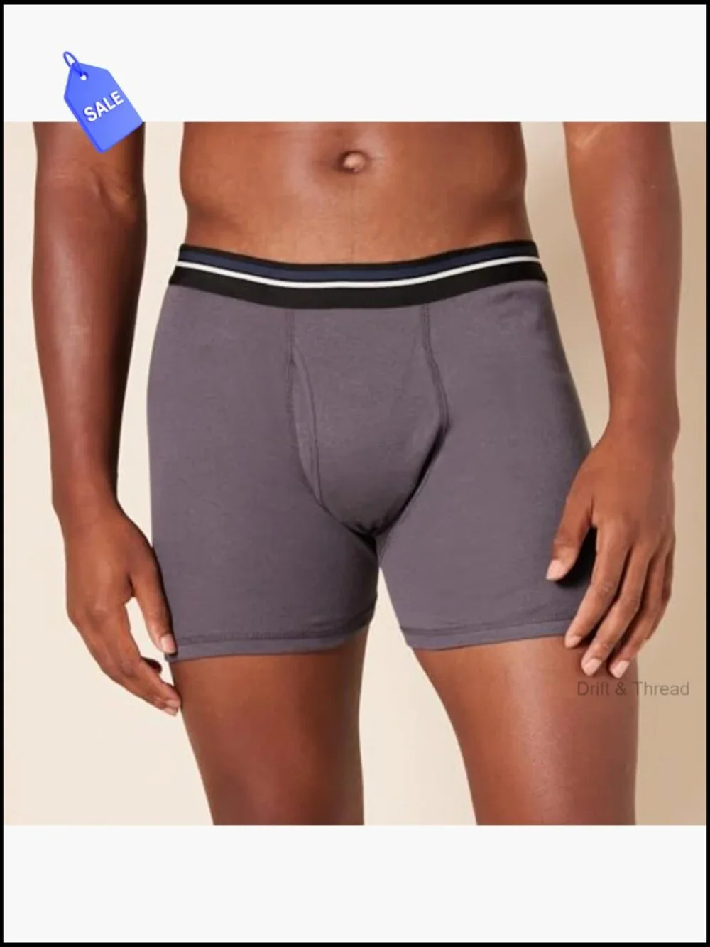 Men's Soft Cotton Boxer Briefs 5-Pack Tag-Free Underwear